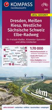 Kompass Radkarte Dresden, Meißen Riesa Westliche Sächsische Schweiz Elbe-Radweg