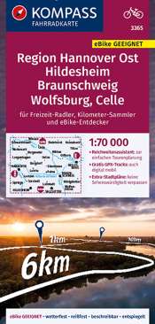 Kompass Radkarte Region Hannover Ost Hildesheim Braunschweig Wolfsburg Celle