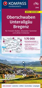 Kompass Fahrradkarte Oberschwaben Unterallgäu Bregenz