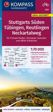 Kompass Fahrradkarte Stuttgarts Süden Tübingen Reutlingen Neckartalweg