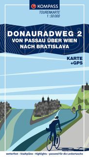 Kompass Radkarte Donauradweg von Passau pber Wien nach Bratislava