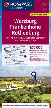 Kompass Radkarte Würzburg Frankenhöhe Rothenburg